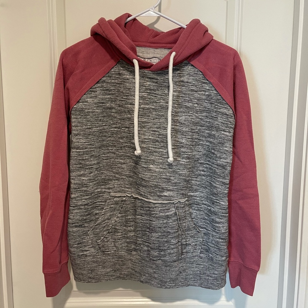 Adorable Gray Hoodie with Pink Sleeves